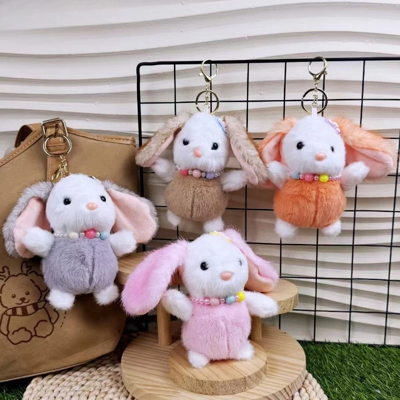 

Kawaii Bunny, плюшевый брелок, милый кролик, кукла, кулон, мягкая игрушка в виде животного, сумка, очаровательный мультяшный плюшевый подвесной орнамент, подарки