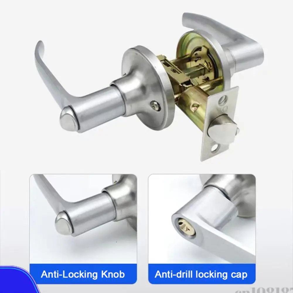 

Locking Door Handle with 3 Keys Entrance Door Handles Stainless Steel Door Knob Replacement for Bedroom Front Door
