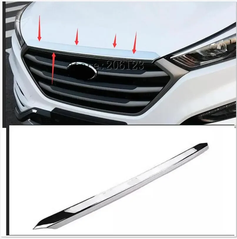 ABS 2015 2016 2017 2018 FOR HYUNDAI TUCSON CHROME FRONT HOOD BONNET GRILL LIP MOLDING COVER TRIM BAR GARNISH MESH