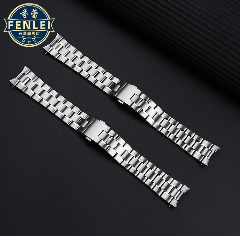 High Quality 22mm Solid Stainless Steel Watchband For Tag Heuer Carrera Bracelet Metal Deployment Clasp Curved Watchstrap silver