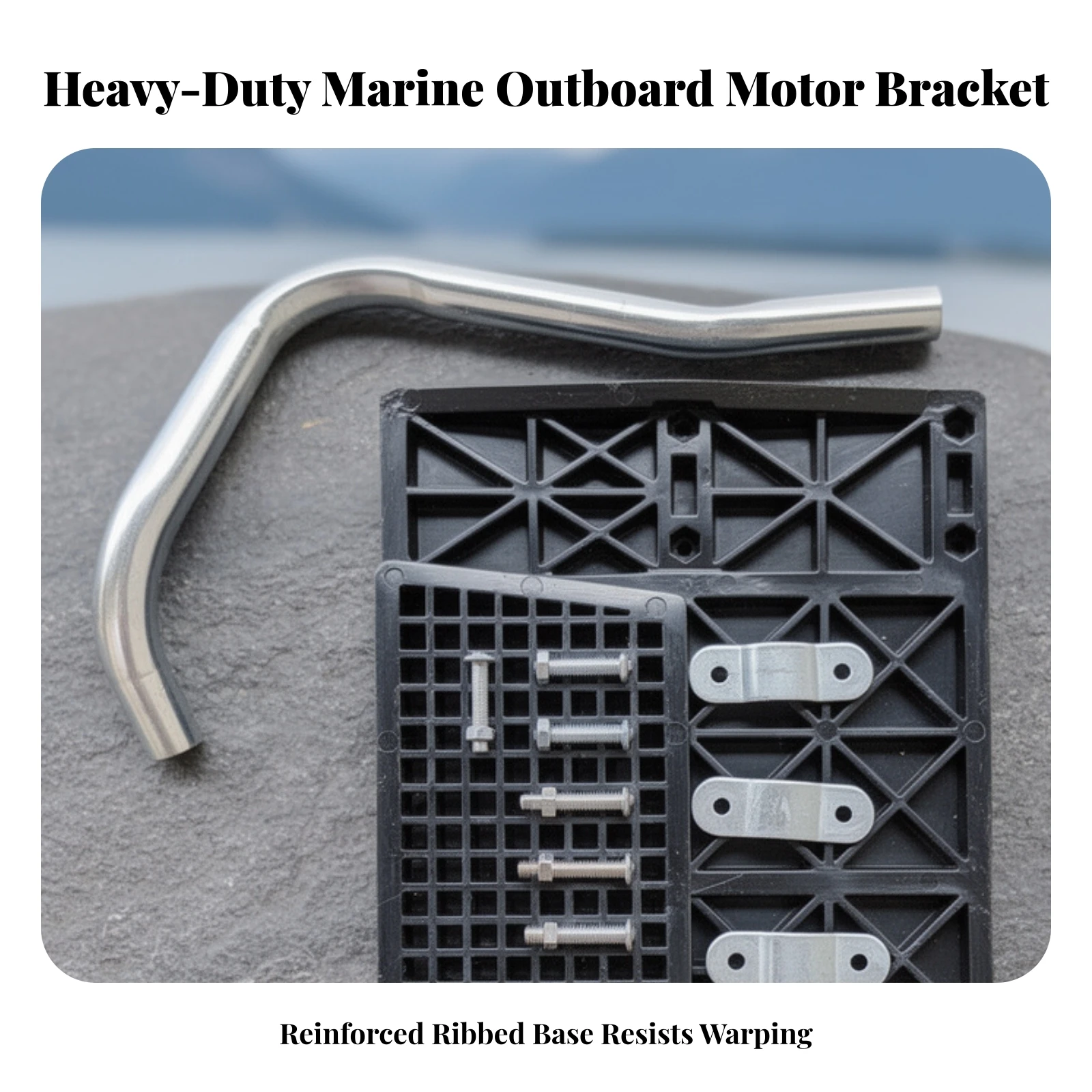 Mounting Bracket Removable Boat Motor Mounting Bracket Hardware Rust-Resistant for Boaters, Inflatable Boats, Dinghies