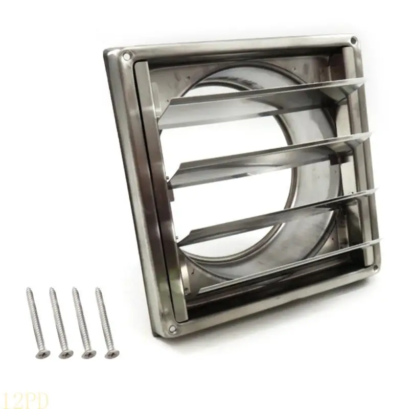 12PD Stainless Steel Air Vent Duct Grills Replacement Ventilation Grille Ventilation Cover Air Outlet External Wall Rain Caps
