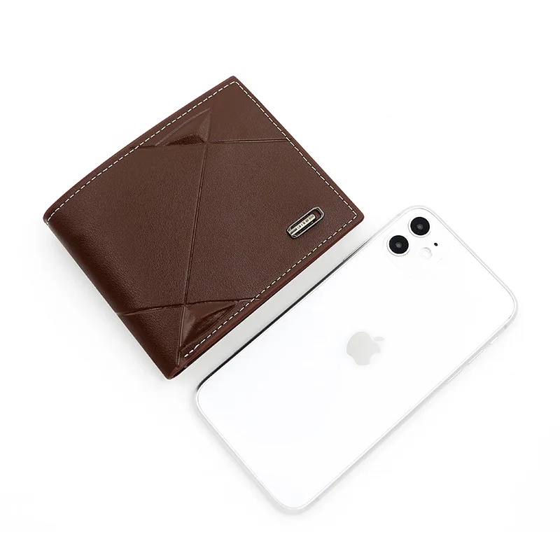 2023 New Spot Men's Wallet Short Multi-card Fashion Casual Young Men Thin Three Fold Horizontal