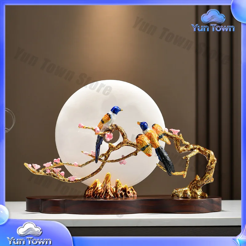 Happy eyebrows, safe buckle ornament, high-end new Chinese-style living room TV cabinet, Bogu rack decoration, housewarming,