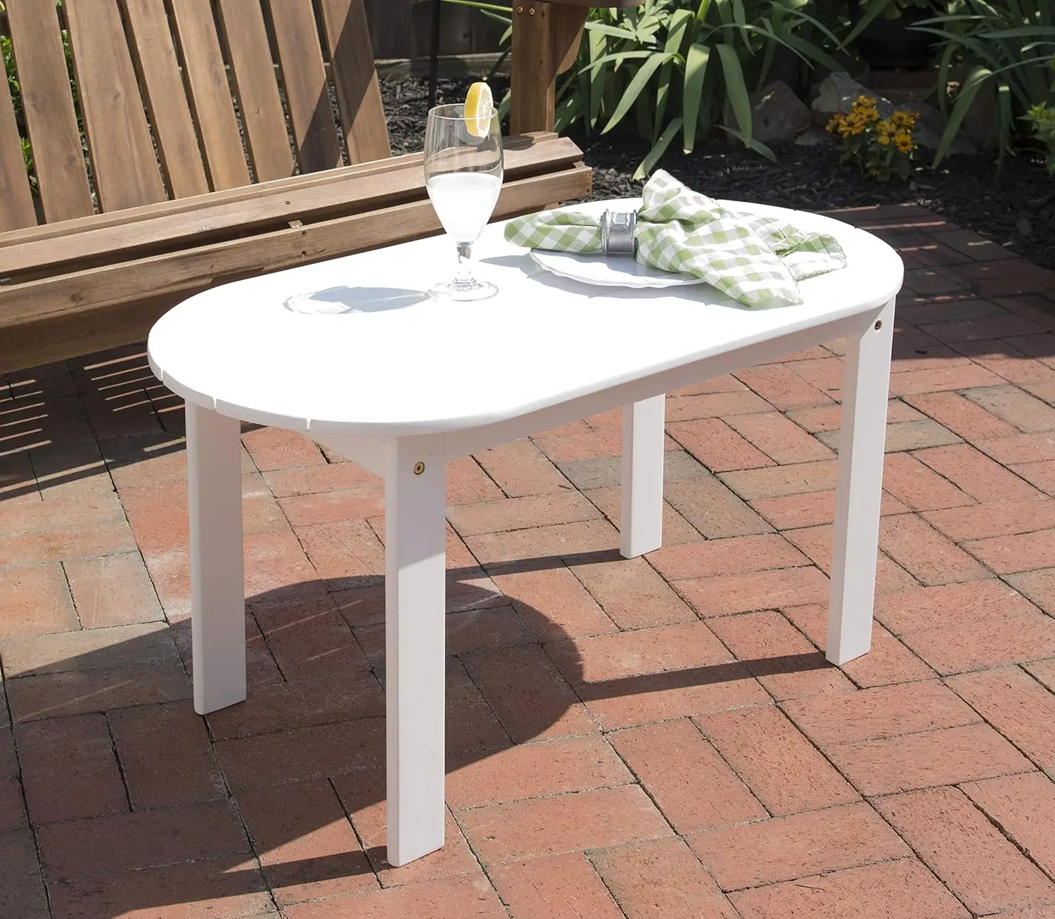 Jayde Adirondack Coffee Table, White 18.11D X 35.24W X 18.11H In