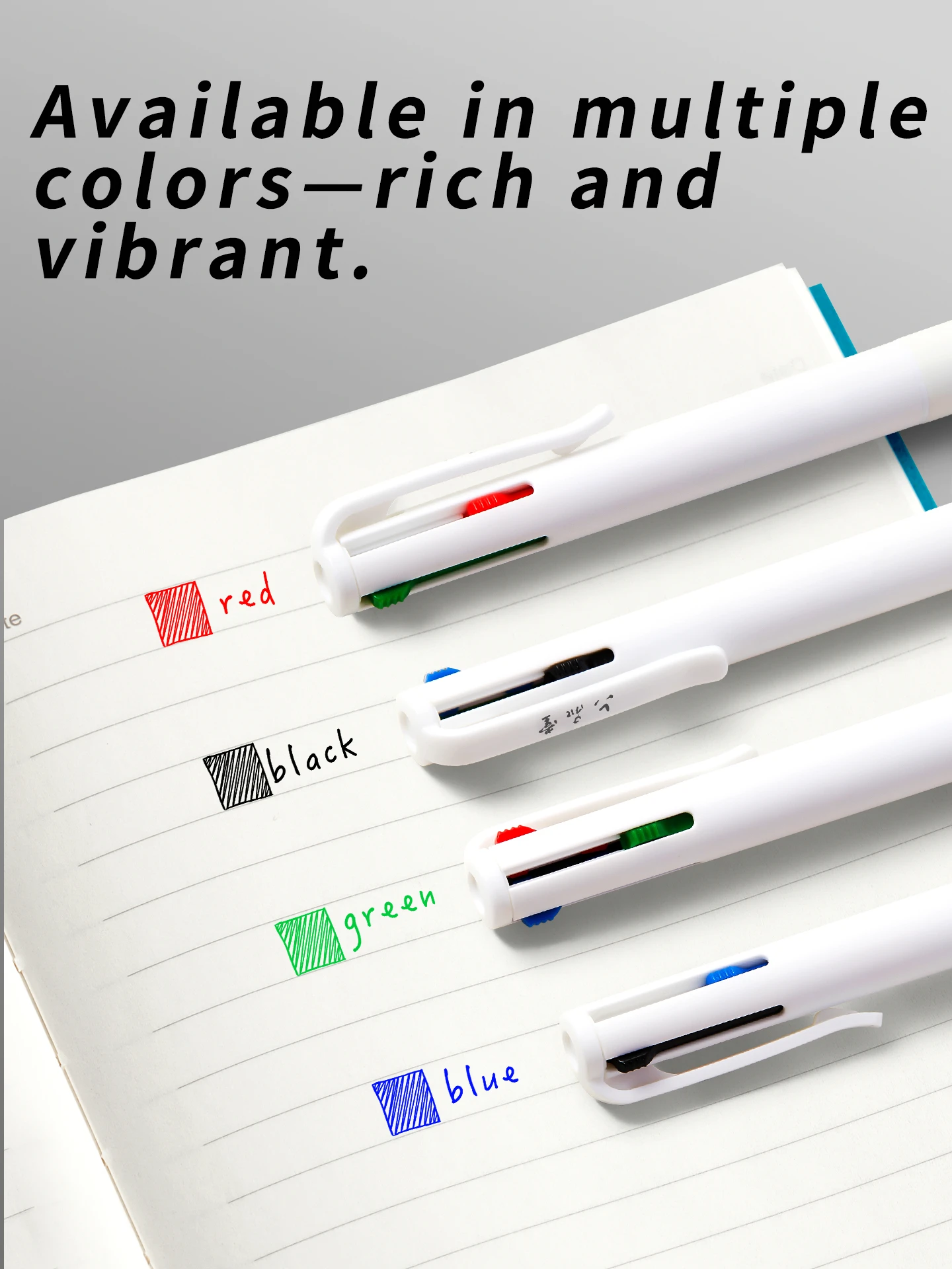 4-in-1 Mehrfarbige Gelschreiber, 0,5mm Feine Spitze, 4 Farben Einziehbarer Kugelschreiber für Schule, Büro & Journaling – Detail 1