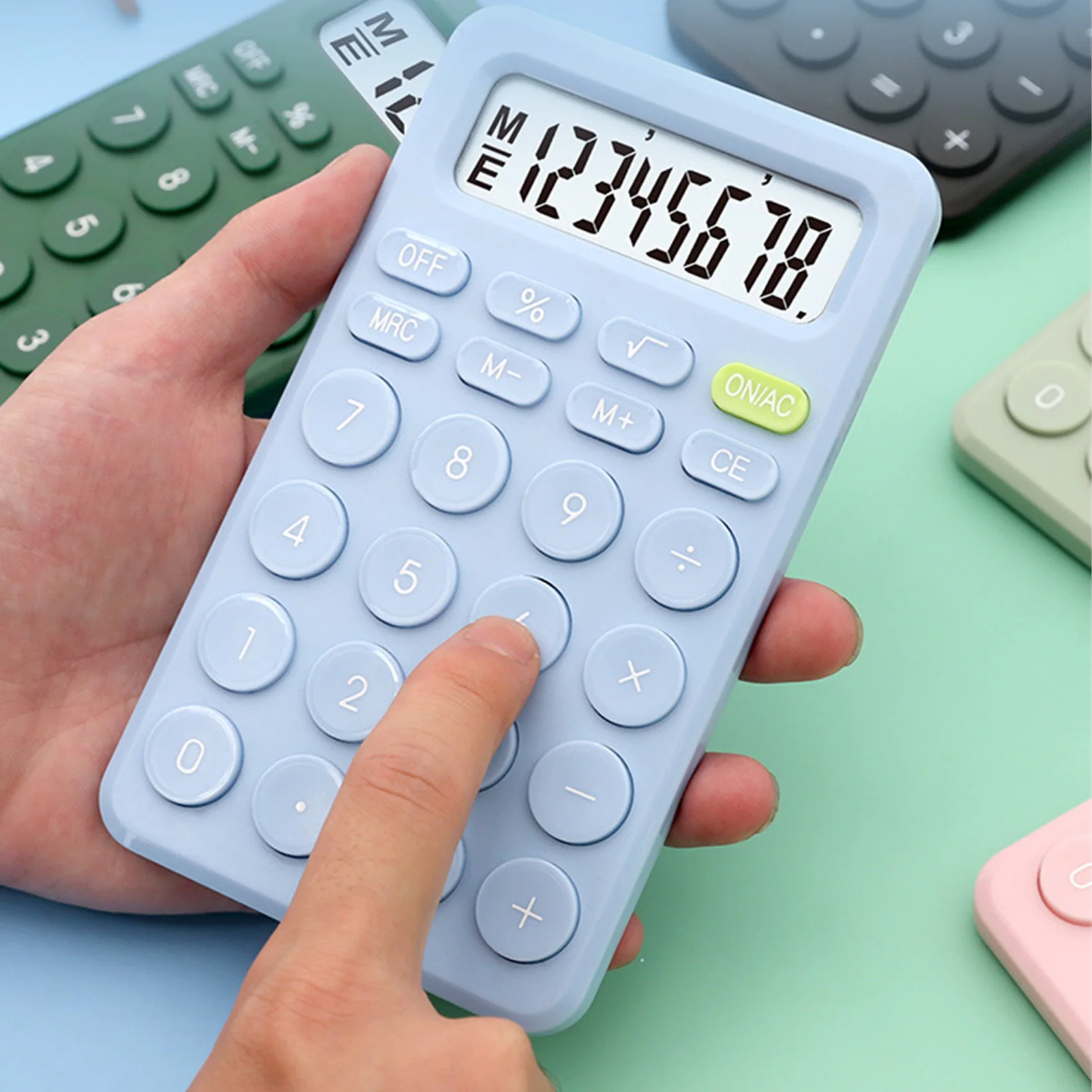 

8 Digit Portable Calculator Candy Colors Lightweight Design For Students And Office Use