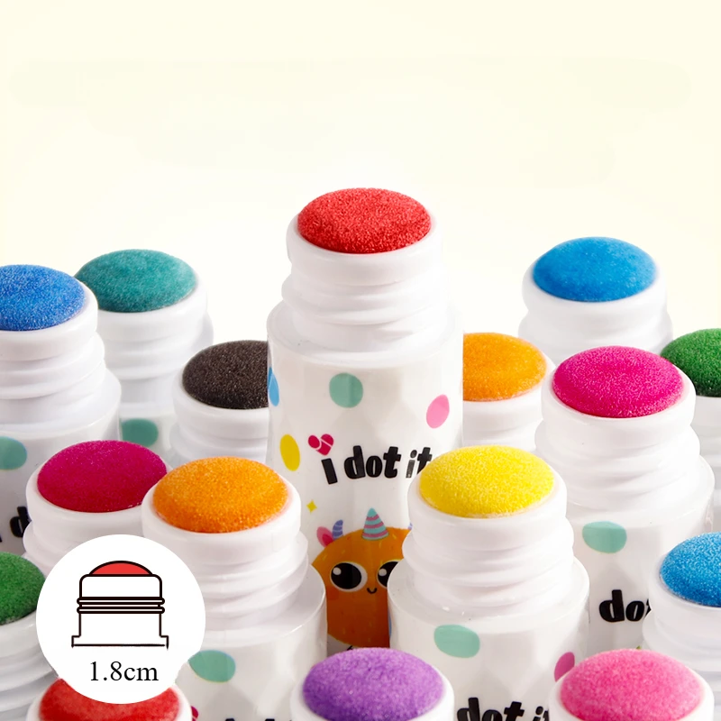 6/12 Color Dot Brush Graffiti Set 1.8cm Thick Head Washable Children's Early Education Painting Erasable Water-soluble Markers