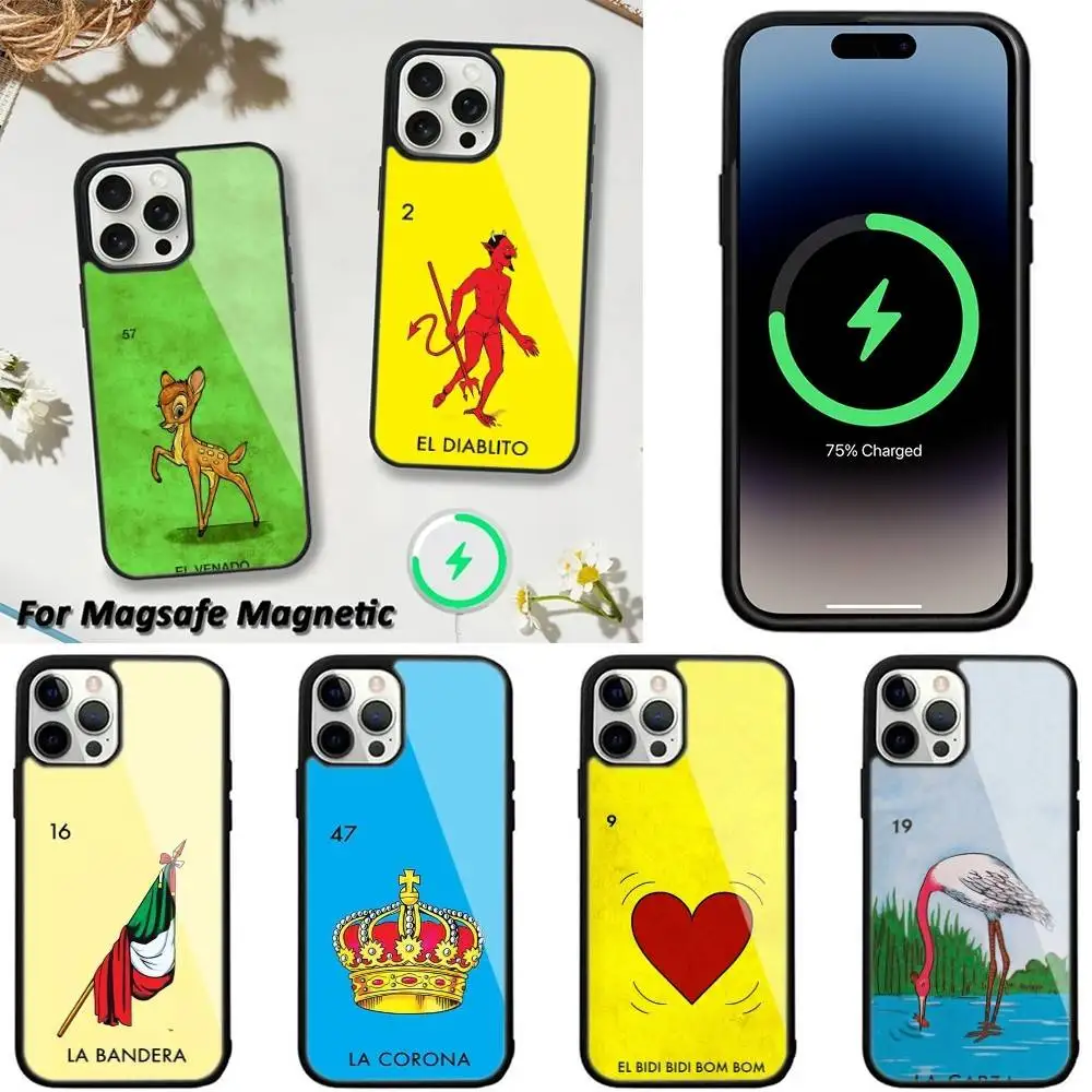 

Mexican Bingo Loteria-as Phone Case For iPhone 16,15,14,13,12,11,Plus,Pro,Max,Mini Magsafe Magnetic Wireless Charging