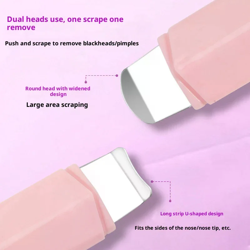 Herramienta de eliminación de espinillas faciales de doble cabeza, raspador Facial para limpieza profunda, espátula Facial, eliminador de espinillas de nariz, herramienta de cuidado de la piel