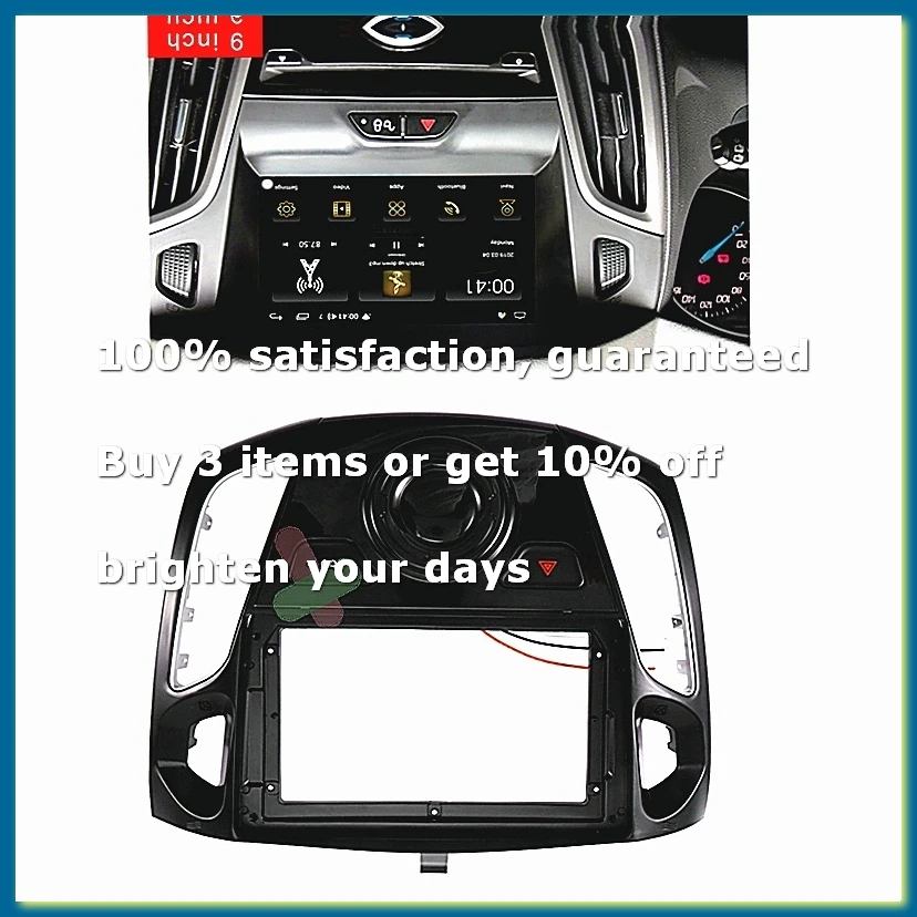 9 Inch Car Radio Fascia Dash Trim Kit for Focus 3 2012-2017 Stereo DVD Player Refitting Frame
