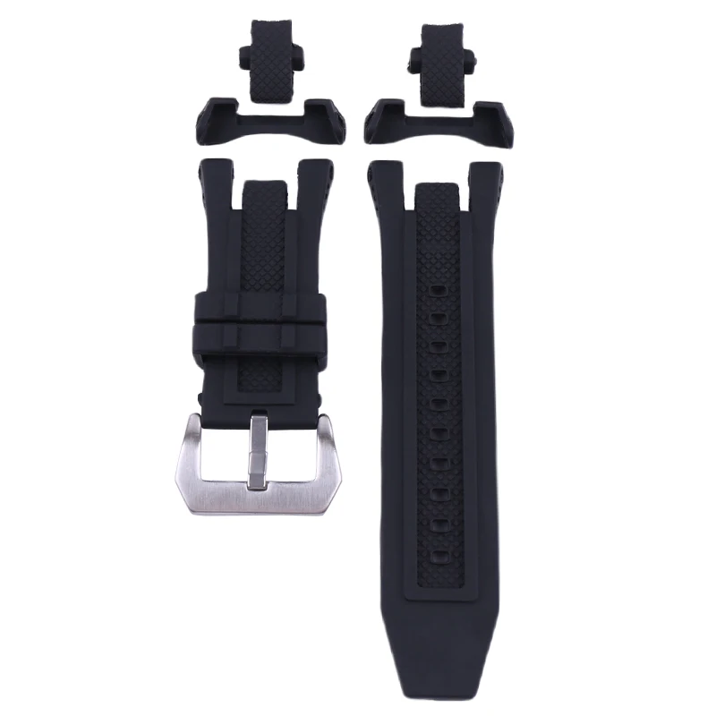 

32 мм мужской резиновый ремешок для часов, аксессуары для Invicta Russian Pro Diver, ремешок для часов, женский спортивный черный силиконовый браслет с пряжкой