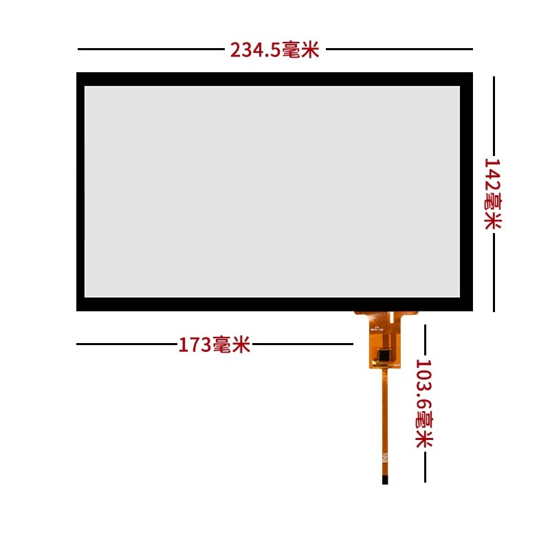 10.1 Inch 234*142mm 234x142mm Equal Edge Capacitor Screen IIC Interface GT911 Industrial Touch Screen Digitizer Panel