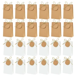 10-50pcs Kraft Paper Gift Box Retro Candy Cookie Bag with Rope Wedding Favors Birthday Party Supplies Christmas Gift Packaging