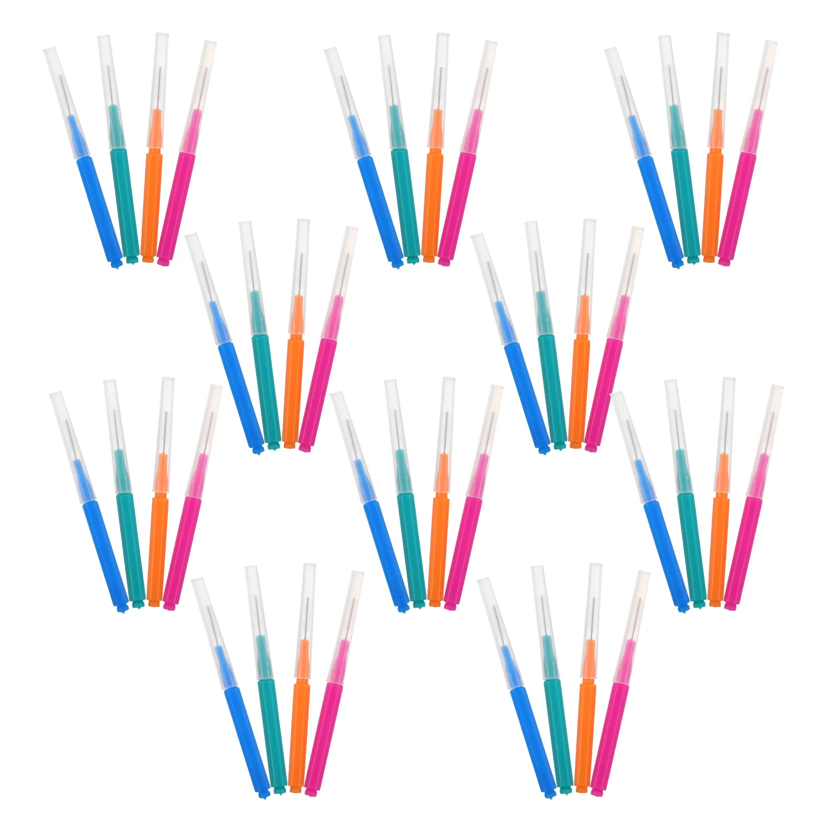 

40Pcs Interdental Brush Tooth Flossing Tool for Braces Stainless Steel Wire Straight Design Oral Cleaning Brush Portable Teeth