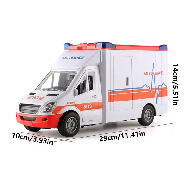 Ambulance Toy Car Vehicle Car Toy With Light & Siren Sound Effects Large Toy Cars For Play & Learn Toddler Toys Rescue Role