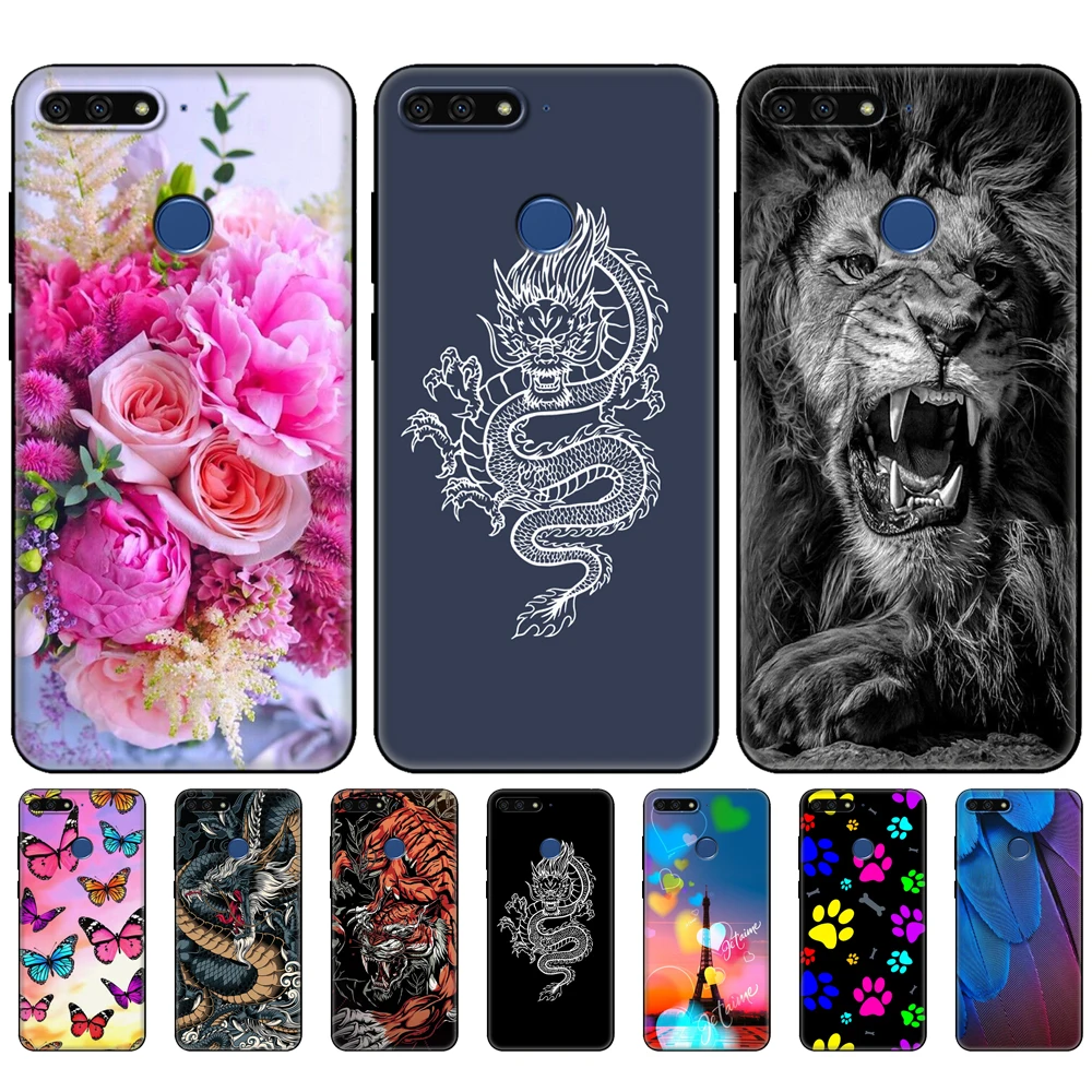 For Honor 7C 5.7 Inch Case Silicon Soft TPU Cover Back Protective Phone Case For Huawei honor 7c Aum-L41 black tpu case