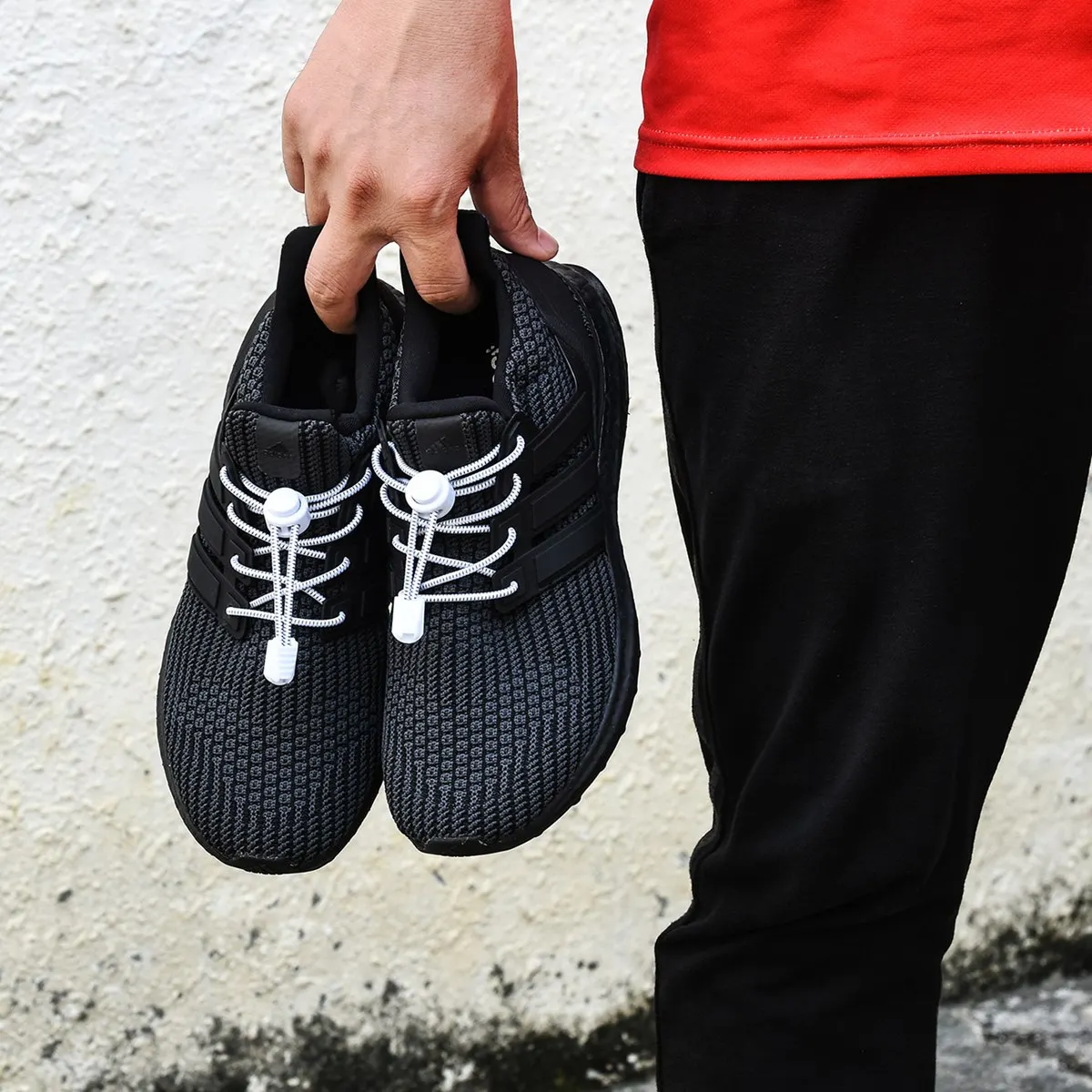 AB08-5 Pair Reflective Elastic Lock Shoe Laces Elastic Cord Sports Laces One Size Fits All Adult And Kids Shoes