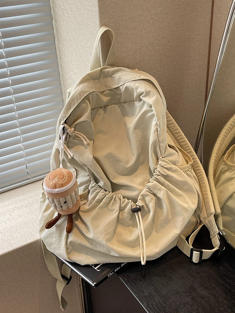 防水ナイロントラベルバックパック軽量デュアルショルダーバッグ女性大学生観光バッグソフトポリエステル裏地