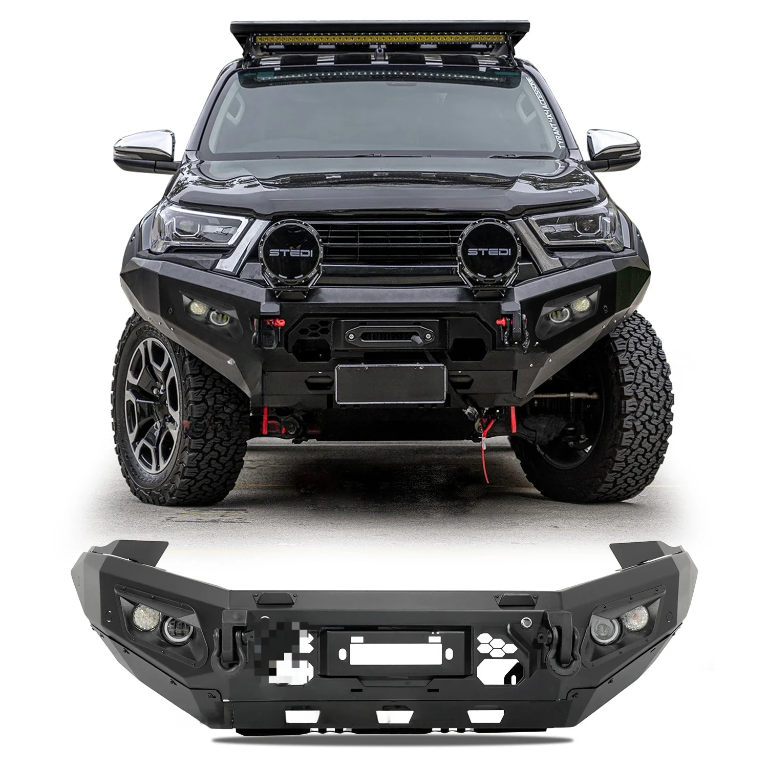 

OFF ROAD 4x4 Pickup truck high quality steel rear bumper front bumper bull bar for Hilux revo Rogue Ccqueest 2021 2022 2023