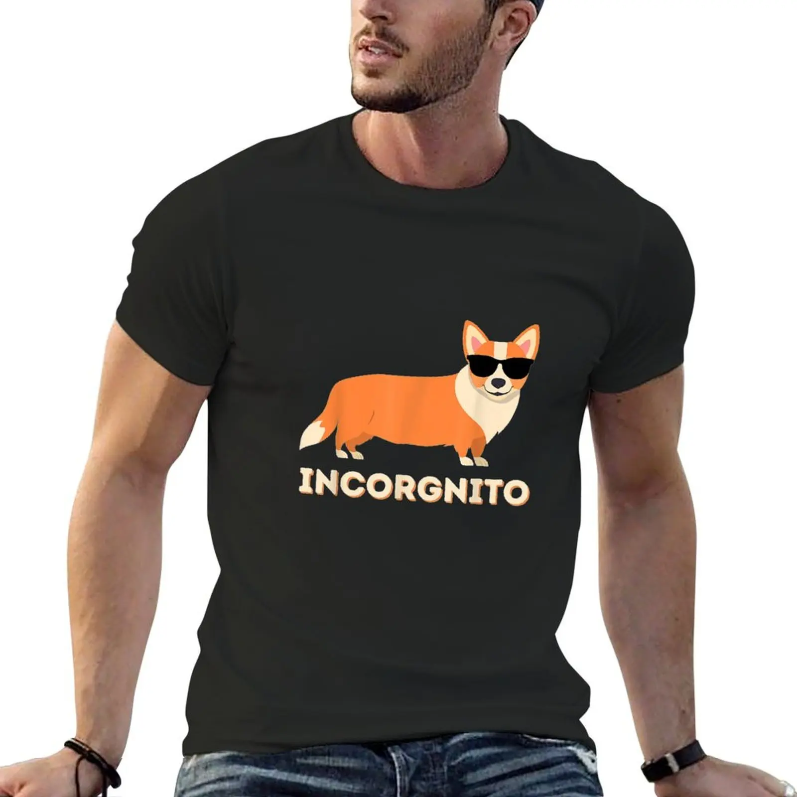 

Incorgnito Funny Welsh Corgi Owner Dog Lover T-Shirt sweat quick drying oversized graphic tee plain clothing for men