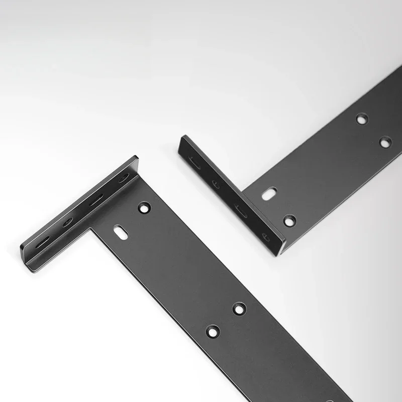 2Pcs Heavy Duty Black Floating Shelves Brackets,for Shelves Brackets L Shape Wall Mounted Support for Countertops, Cabinets