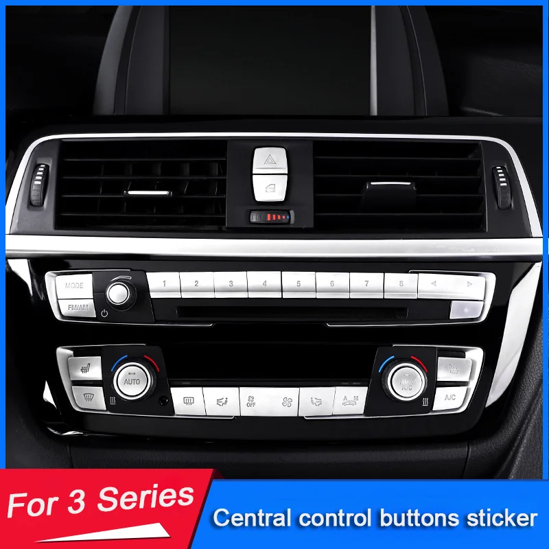 For BMW Series 3 4 F30 F31 F32 F33 F34 F36 F80 3GT Car Center Gear Knob Cover CD Number Keys Multimedia Button Sticker Accessory view 5