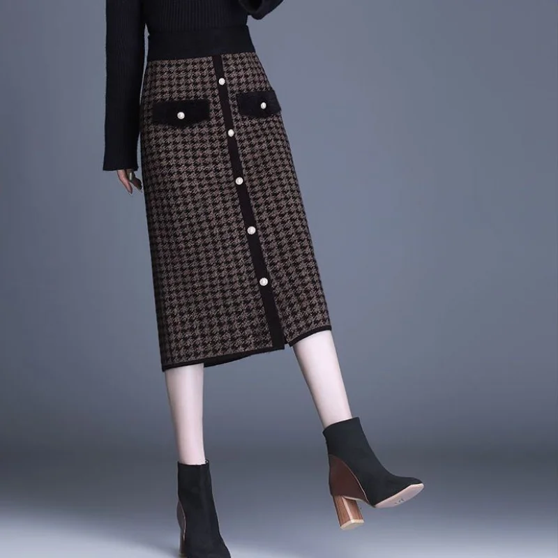 

Casual Skirt Female Autumn and Winter New High Waist Hip Wrap Skirt Korean Fashion One Step Skirt Mink Fleece Skirt Female Tops