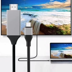 Usb C To Hdmi-Compatible 4k/30hz Video Cable 1080p Type C 3.1 Hdtv Cord Same Screen For Macbook Pro Chromebook Pixel