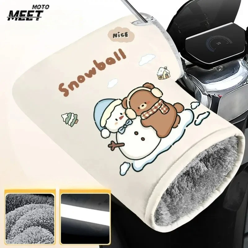 Winter Outdoor Waterproof Handlebar Gloves Windproof Warm Gloves Motorcycle Scooter Thick Warm Grip Handle Bar Muff Rainproof