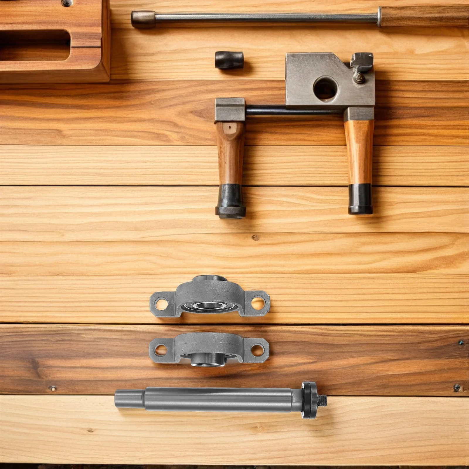 

1Set Woodworking Spindle Bearing Seat Pulley Bench Saw Lathe Chuck Assembly for Cutting Machine DIY Rotary Lathe Woodworking