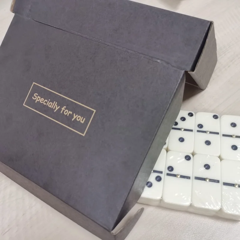 28 Pieces of Melamine Dominoes Paper Box Packaging Ivory White Party Games Classic Board Games Party Interactive Games DOMINOES image 6