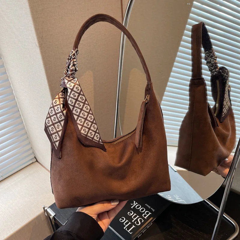 

Сумка-тоут из мягкой кожи, винтажная женская сумка через плечо, роскошная сумка подмышками, осенне-зимняя пригородная сумка, текстурированная сумка через плечо ​