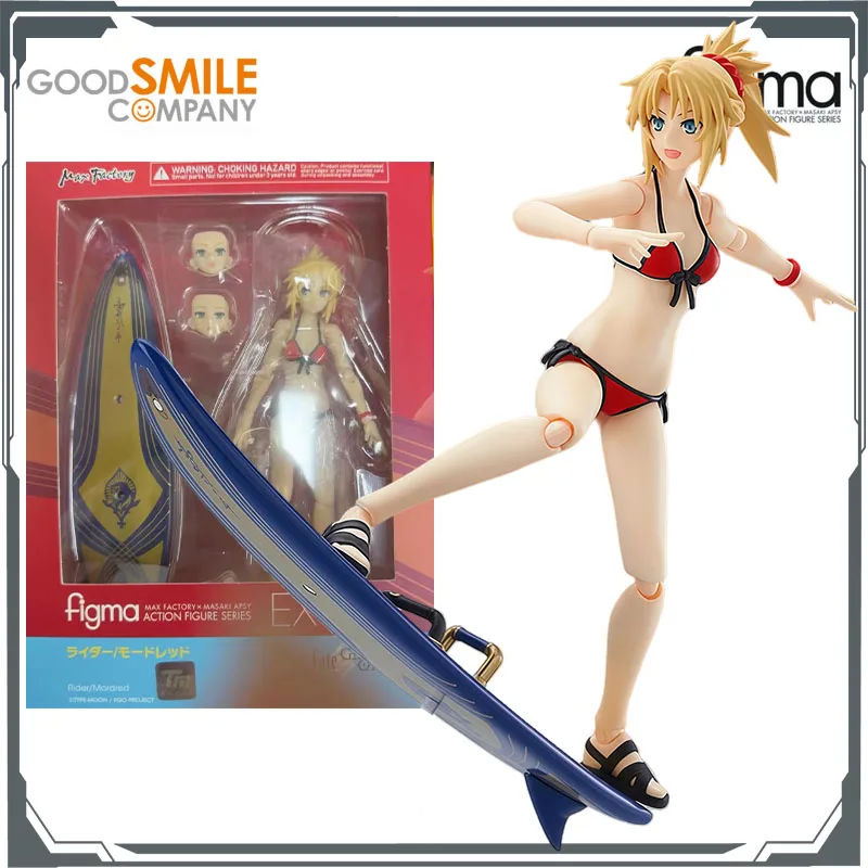 Fato de banho GSC original FIGMA Mordred Rider Ver. Figuras de ação de anime brinquedos para meninos presente de Natal ornamentos de modelo colecionável