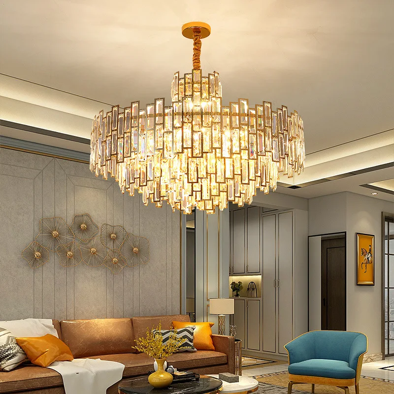 

Modern Round Lustre Crystal Chandelier Luxury LED E14 Ceiling Pendant Light for Living Dining Room Home Decorative Lighting Lamp