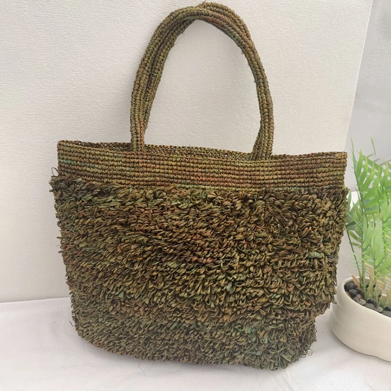 Raffia Hand-crocheted Shoulder - Crochet Bag Raffia ulasan dan harga