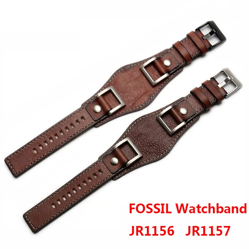 New design for fossil JR1401 JR1156 JR1157 24mm luxurious genuine leather strap tray gato watchband for men steel buckle belt