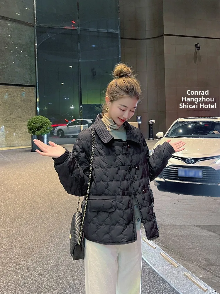 

Легкая женская осенне-зимняя куртка Bla 90 White Du down, новая корейская модель, маленький размер, тонкая верхняя одежда