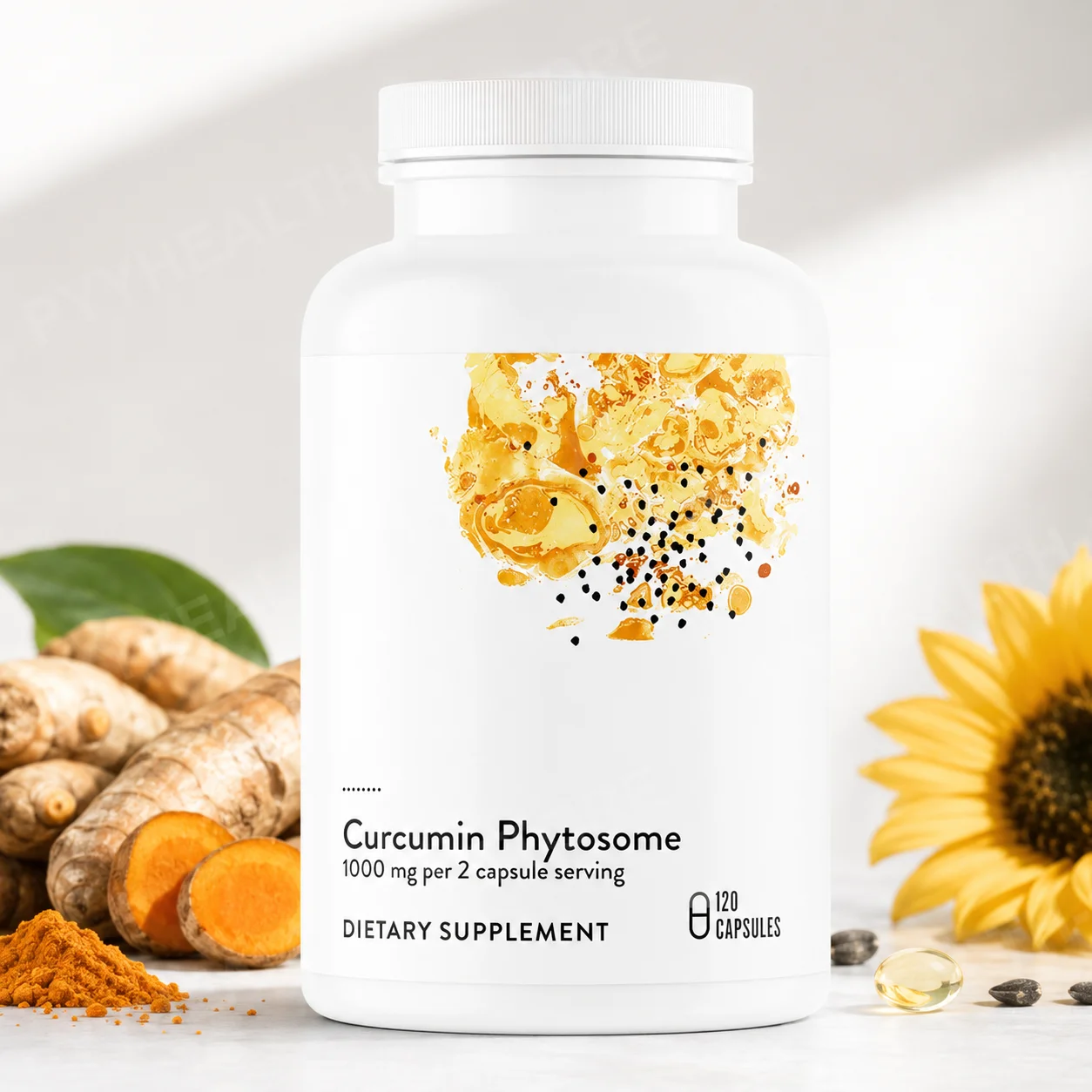 

Curcumin Phospholipid Complex 1000mg Turmeric Root Extract Sunflower Phospholipids Daily Wellness Support Adults 120 Capsules