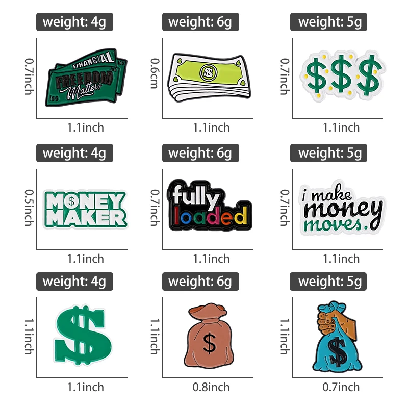 Money Maker Enamel Pins Custom I Make Money Moves Brooches Lapel Badges Funny Purse Jewelry Gift for Kids Friends