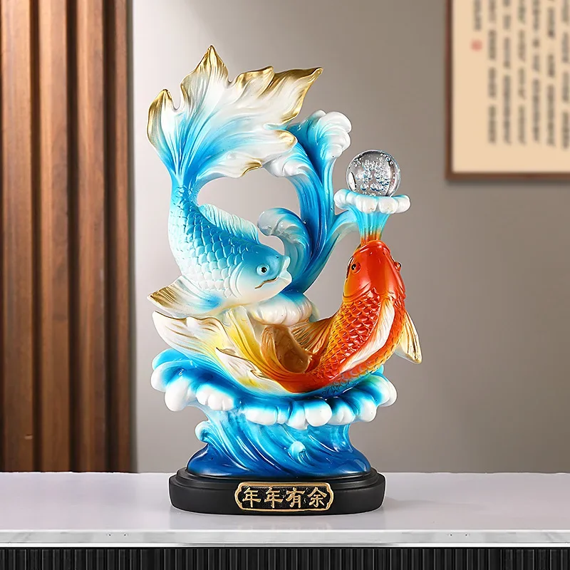 Feng Shui Lucky Carp Adornment  Office Living Room Wine Cabinet TV Cabinet Decoration Beautiful Home Decor