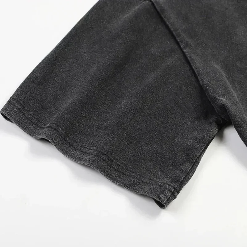 Vintage Washed T-Shirt Street Fighter Mens Hip Hop Oversized Streetwear Short Sleeve Tops Cotton Harajuku Unisex T-Shirt