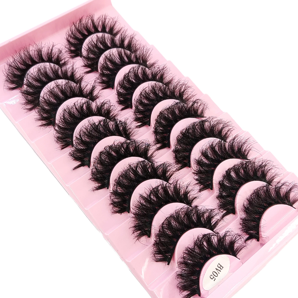 HBZGTLAD 10 paar natuurlijke kunstmatige nertsenwimpers zachte valse wimpers gekruiste en dikke wimpers verlengde make-up valse wimpers