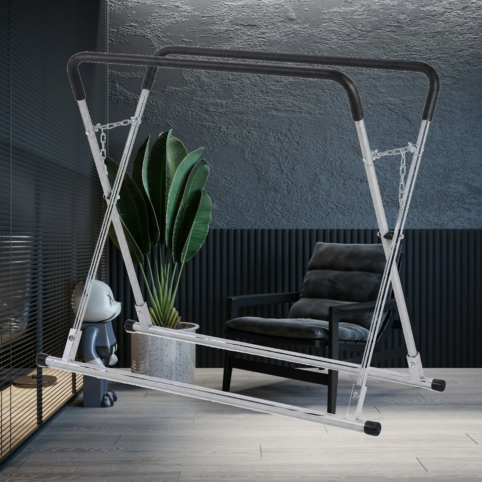 panel-stand-with-padded-rails-tubular-auto-body-paint-stand-folding-car-rack-for-diy-mechanics-garage-workshops