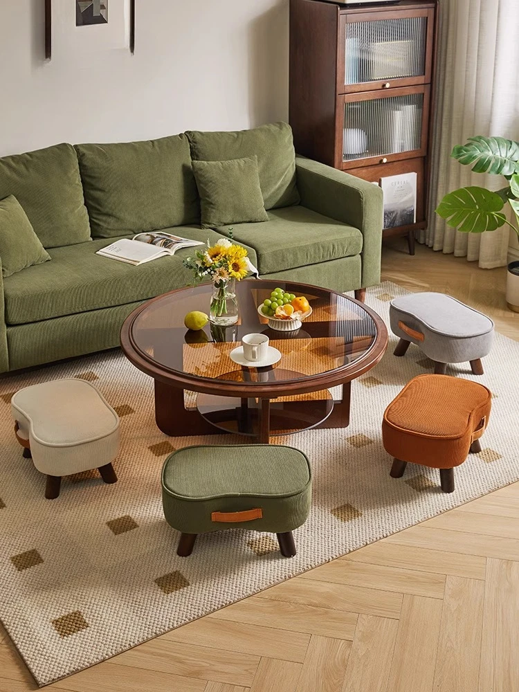 

Nordic solid woodhome bench living room retrostool children low Internet celebrity coffee table sofa