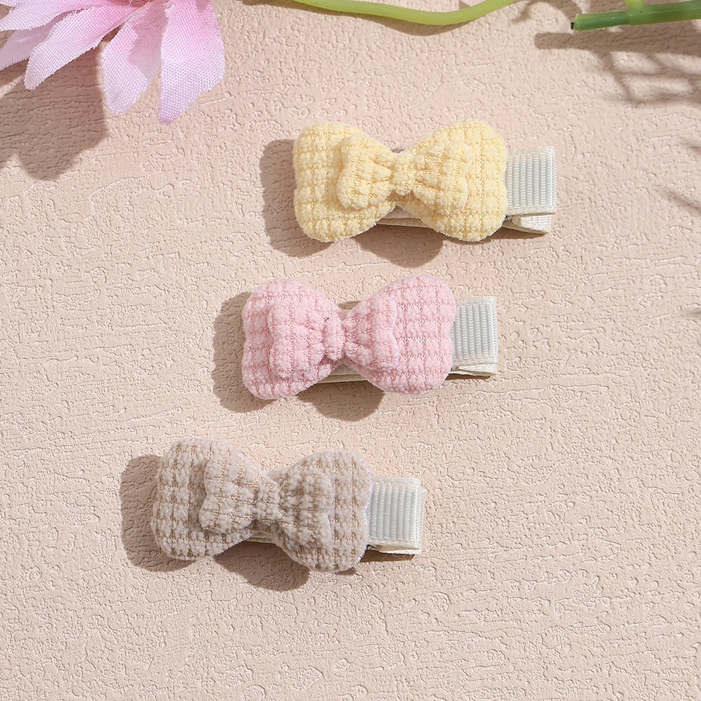 

4Pcs/Set Candy Color Hair Bow Clip Cute Hair Pins Handmade Sweet Children Barrettes Kids Headwear Baby Girl Hair Accessories