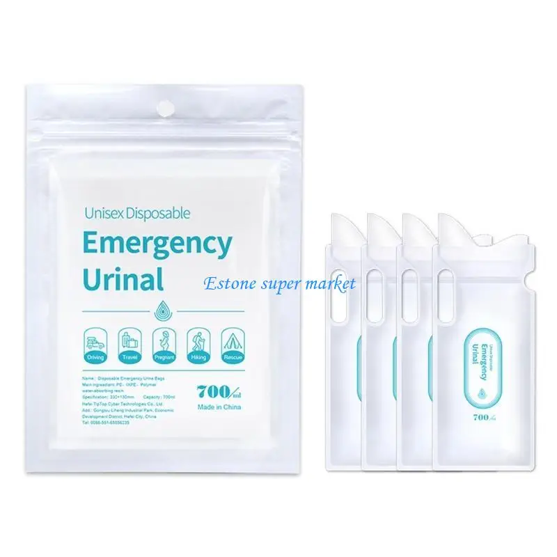 090B Portable Urine Bags Camping Pee Bags 4 Pack Large Capacity Travel Vomit Bags