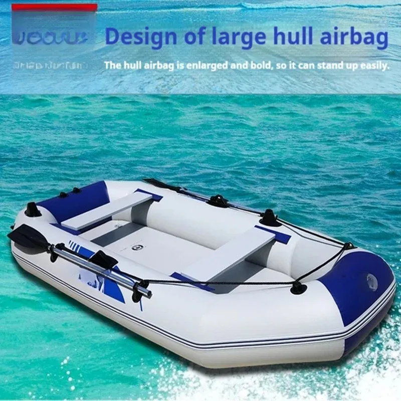 1.8mm PVC Inflatable Boat & V-Hull Dinghy with Motor Options (Electric/), Heavy-Duty Reinforced Polyester Layer for Fishing