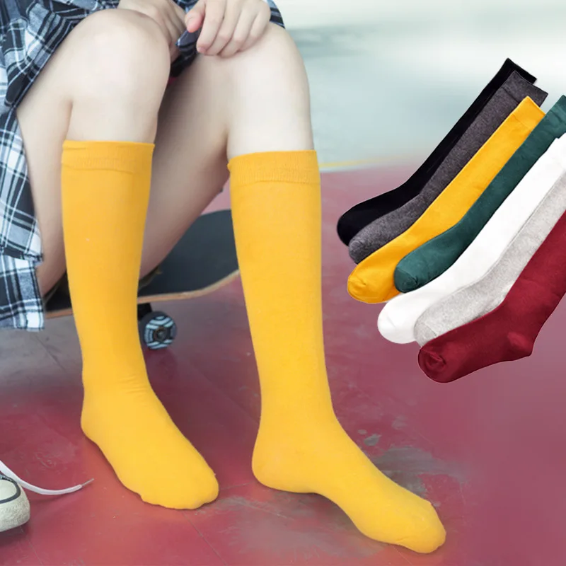 8 Colors Socks for Women Cotton Autumn Winter Long Socks Harajuku Female Casual Trick Warm Student Ladies Solid Color Sox 2022