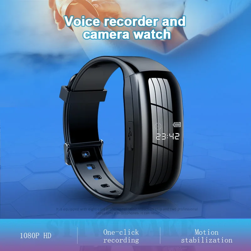 Mini camera watch 1080P HD DV Professional digital voice video recorder bracelet dictaphone sound small micro home secure